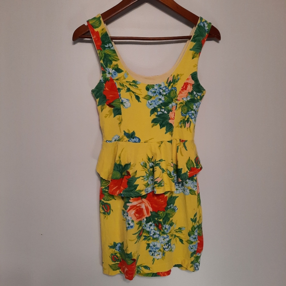 Monteau Yellow Floral Mini Dress
